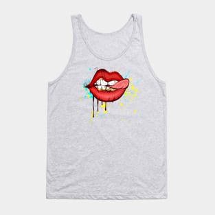 Sweet Lips Tongue pop Shirt gift idea Tank Top